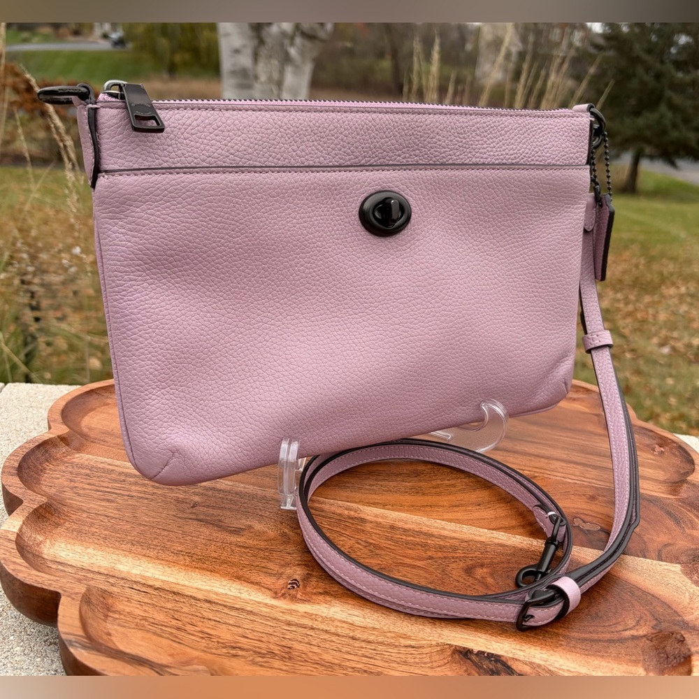 Coach Polly Crossbody Orchid Pink Crossgrain Leather Unused NWOT